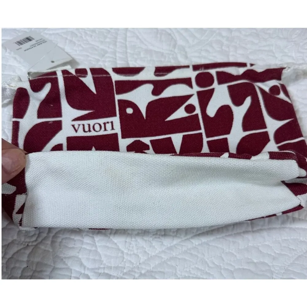 Vuori Red White Holiday Pouch Travel Cosmetic Zip Bag Festive Gift Accessory